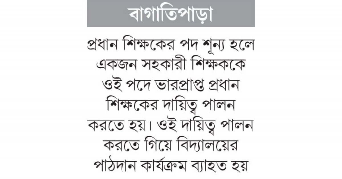 ভারপ্রাপ্ত প্রধান শিক্ষকে চলছে ২৮ প্রাথমিক বিদ্যালয়