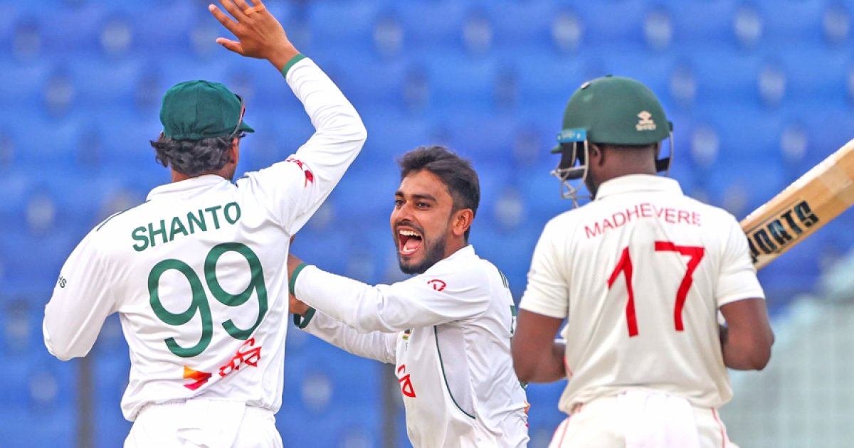 মিরাজ ক্যারিশমায় ইনিংস ব্যবধানে জিম্বাবুয়েকে হারালো বাংলাদেশ