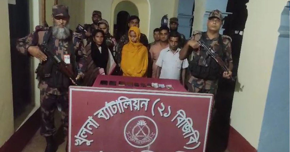 শার্শা সীমান্ত দিয়ে ভারতে প্রবেশের সময় ৭ নারী-পুরুষ আটক