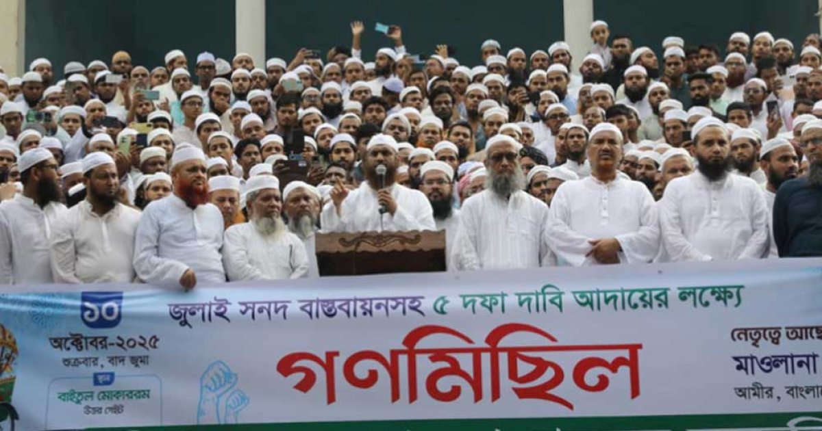 জুলাই সনদের ভিত্তিতে নির্বাচনের দাবি মামুনুল হকের