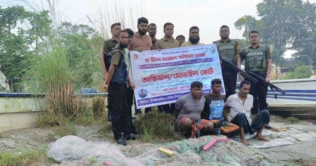 নিষেধাজ্ঞা অমান্য করে ইলিশ শিকার, তিন জেলের কারাদণ্ড
