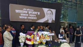 শিল্পকলায় আহমেদ রুবেল শেষ শ্রদ্ধা জানালেন শিল্পীরা