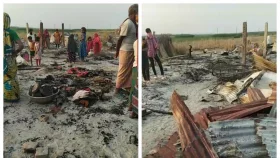 গাইবান্ধায় আগুনে ১৪ ঘর ছাই