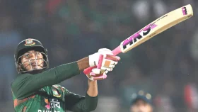 রিশাদের বিধ্বংসী ব্যাটিংয়ে লঙ্কাকে হারিয়ে সিরিজ জয় বাংলাদেশের