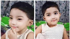 দ্বিতীয় জন্মদিনে বাবা-মার হাত ধরে হাঁটছে নুহা ও নাবা
