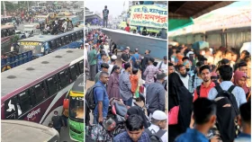 ঈদযাত্রায় সব পথেই বেড়েছে যাত্রীচাপ