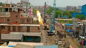 নারায়ণগঞ্জে বিসিকে গ্যাসলাইনের লিকেজ থেকে অগ্নিকাণ্ড