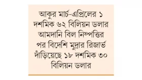 রিজার্ভ আরও কমে ১৮.৩ বিলিয়ন