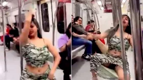 মেট্রোয় পোল ধরে তরুণীর নাচ, ভিডিও ভাইরাল