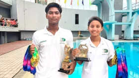 হ্যাটট্রিক সেরা সাঁতারু অ্যানি, চ্যাম্পিয়ন বিকেএসপি