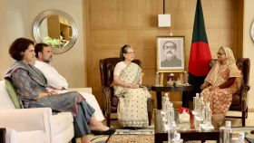 প্রধানমন্ত্রী শেখ হাসিনার সঙ্গে গান্ধী পরিবারের সাক্ষাৎ
