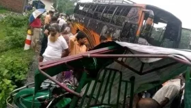 বাস-অটোরিকশা মুখোমুখি সংঘর্ষে মাছ ব্যবসায়ী নিহত