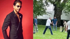 ব্যাট করছেন সুহানা, ফিল্ডিংয়ে শাহরুখ খান! 