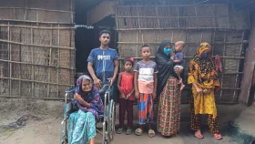 বৃষ্টির পানিতে ভিজে বালিশ, একটু বাতাসেই কাঁপে বিধবার ঘর