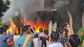 ধানমন্ডির বঙ্গবন্ধু ভবনে আগুন