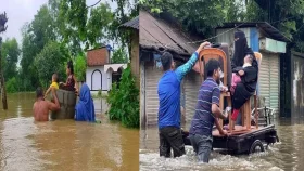 ফেনীতে শতাধিক গ্রাম প্লাবিত, আশ্রয়ের সন্ধানে বন্যাদুর্গতরা