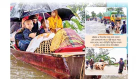 পানিতে প্রাণ বাঁচানোর লড়াই