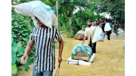 কুমিল্লায় বন্যা পরিস্থিতির অবনতি, ত্রাণের সংকট