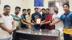 ঈশ্বরগঞ্জে সাফ অনূর্ধ্ব-২০ জয়ী অধিনায়ক আসিফকে সংবর্ধনা