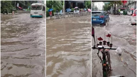 কোথাও হাঁটুপানি, কোথাও কোমরসমান পানির নিচে ঢাকা