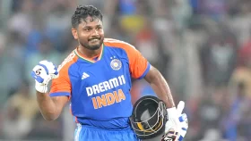 রিশাদের ওভারে ০, ৬, ৬, ৬, ৬, ৬