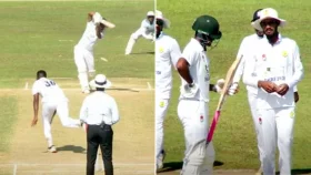 হিট উইকেট- ব্যাট ভেঙে বোল্ড ব্যাটসম্যান