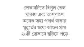পাবনায় আগুনে পুড়ল ২০ দোকান, পাঁচজন দগ্ধ