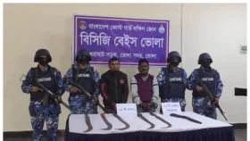 ভোলায় অস্ত্রসহ বাবা-ছেলে আটক