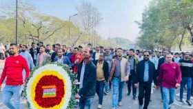 জিয়াউর রহমানের সমাধিতে ঢাকা মহানগর দক্ষিণ যুবদলের শ্রদ্ধা