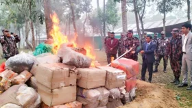 দেড় কোটি টাকার মাদকদ্রব্য ধ্বংস করল বিজিবি