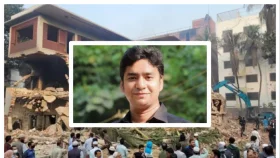 গণঅভ্যুত্থানের সংক্ষুব্ধ জনতা ধানমন্ডি ৩২ নম্বরে ভাঙচুর করেছে