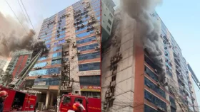 নয়াপল্টনে জামান টাওয়ারে ভয়াবহ আগুন