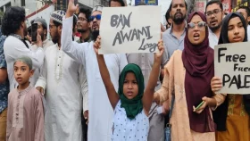 আ.লীগ নিষিদ্ধের দাবিতে বিক্ষোভ মিছিল&nbsp;