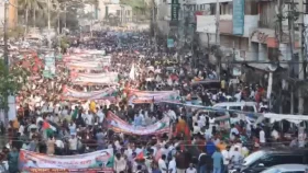 ইসরায়েলি গণহত্যার প্রতিবাদে বিএনপির র&zwnj;্যালি লোকারণ্য
