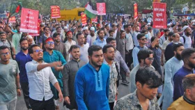 ইনকিলাব মঞ্চের শহীদি সমাবেশ থেকে আ. লীগ নিষিদ্ধের দাবি