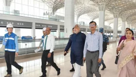 শাহজালালের তৃতীয় টার্মিনালের অগ্রগতি ঘুরে দেখলেন তিন উপদেষ্টা