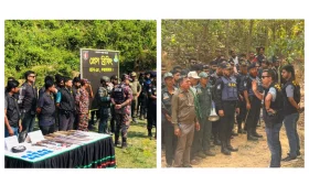 পাহাড় থেকে অস্ত্র ও মাদক উদ্ধার