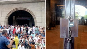 নগর ভবনে ৬৫ তালা ঝুলিয়ে দিলেন ইশরাক সমর্থকরা