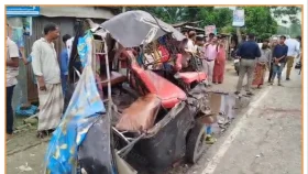 ফরিদপুরের ভাঙ্গায় বাস ও মাহেন্দ্রর মুখোমুখি সংঘর্ষে নিহত ৫