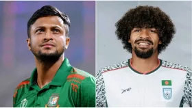 হামজাকে শুভেচ্ছা জানালেন সাকিব