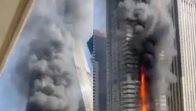 দুবাইয়ের ৬৭ তলা ভবনে ভয়াবহ আগুন