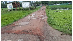খানাখন্দে ভরা ৮ কিলোমিটার সড়ক, দেখার কেউ নেই