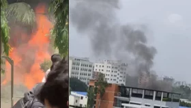 উত্তরায় প্রশিক্ষণ বিমান বিধ্বস্ত