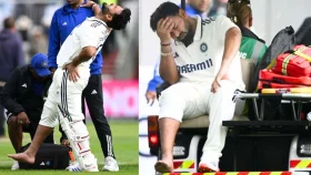 পায়ে বল লাগায় যন্ত্রণায় কাতরাতে কাতরাতে মাঠ ছাড়লেন পান্ত