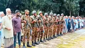 ফরিদপুরে গ্রামের বাড়িতে শায়িত হলো ছোট্ট রাইসা মনি