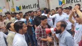 বাংলামোটর এলাকায় এনসিপির জমায়েত