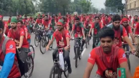 গণঅভ্যুত্থান দিবসে শিবিরের সাইকেল র&zwj;্যালি