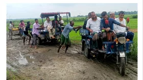 উল্লাপাড়ায় ৩ কিলোমিটার সড়কের জন্য দুর্ভোগে ১২ গ্রামের ৩০ হাজার মানুষ