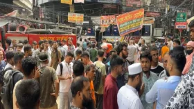 মালিবাগে শপিং মলে আগুন