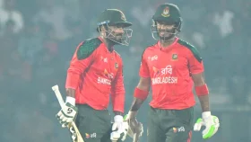 নেদারল্যান্ডসের বিপক্ষে পাওয়ার প্লেতে বাংলাদেশ ৫৭
